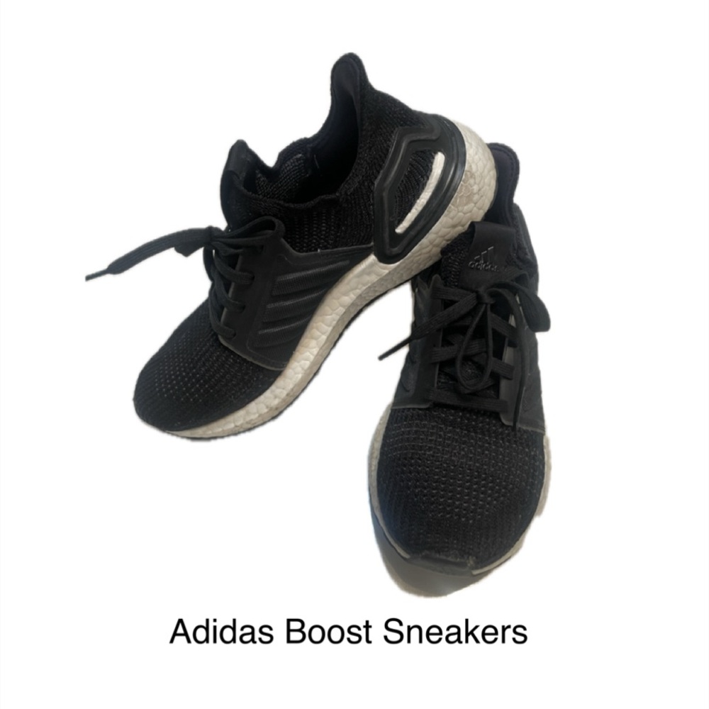 Adidas Boost Kids Black and White Sneakers Size 5 1/2